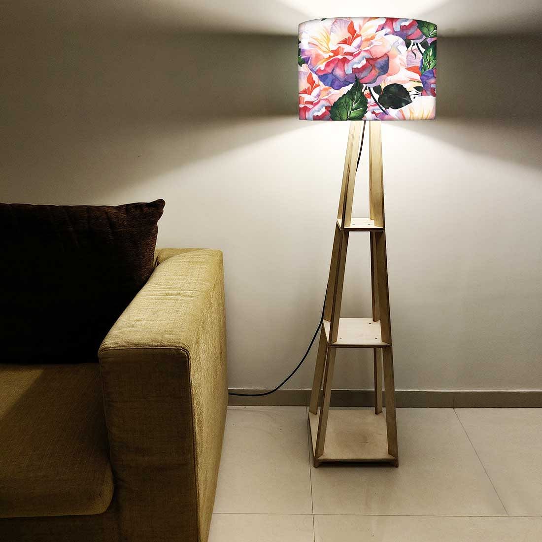 Wooden Floor Lamps Decor for Bedroom -  Flowers Nutcase