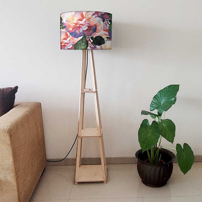 Wooden Floor Lamps Decor for Bedroom -  Flowers Nutcase