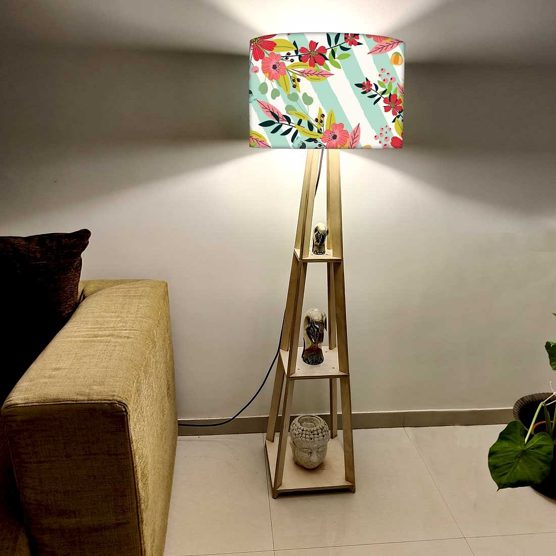 Modern Floor Lamps For Living Room - Stripes Floral Nutcase