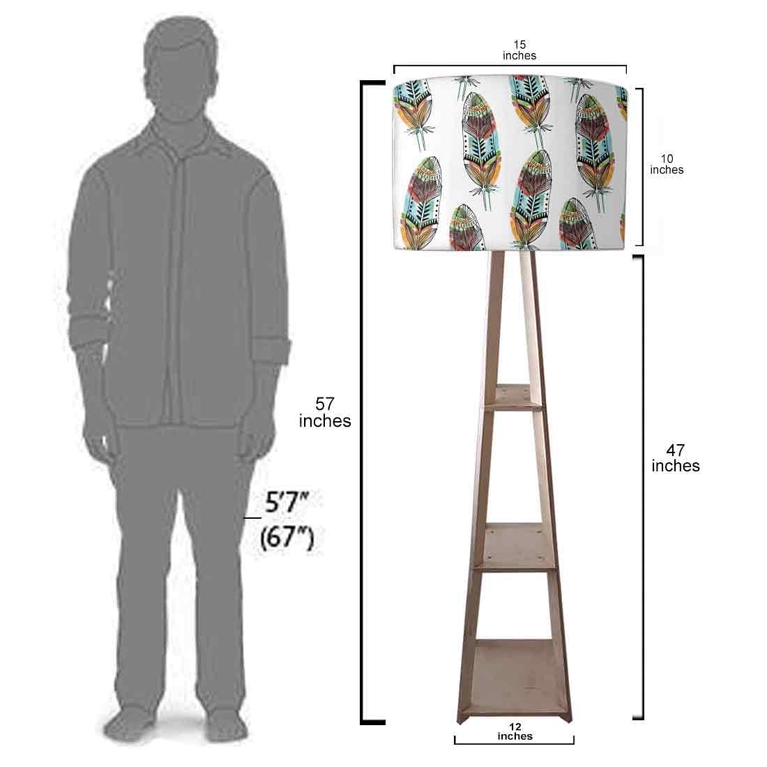 Floor Lamp with Shelves  -   Black Retro Design Nutcase
