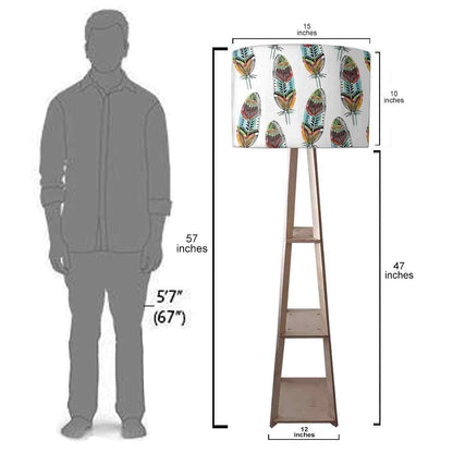 Floor Lamp with Shelves  -   Black Retro Design Nutcase