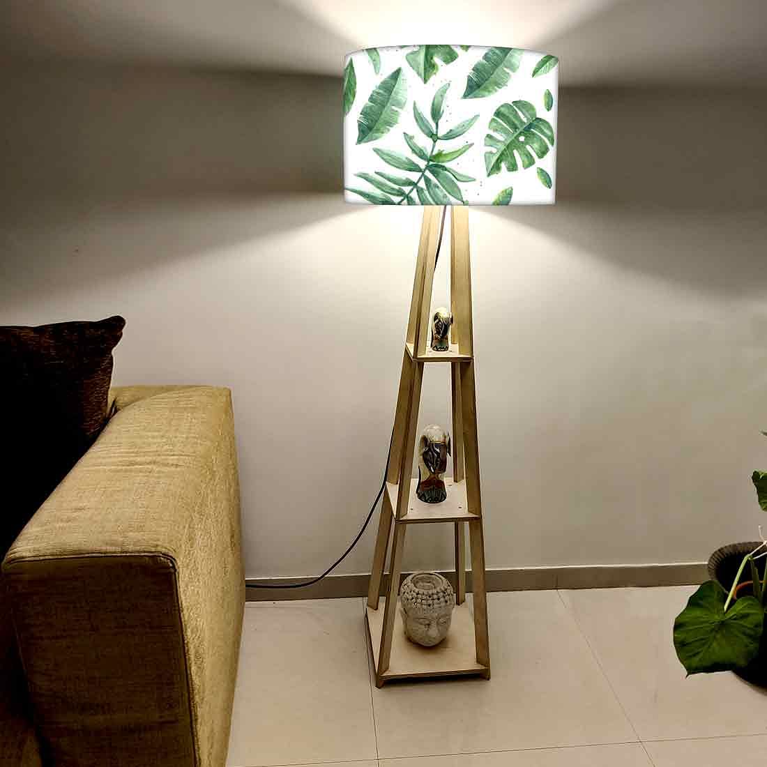 Floor Standing Tall Lamps for Bedside Light - Green Leaves Nutcase