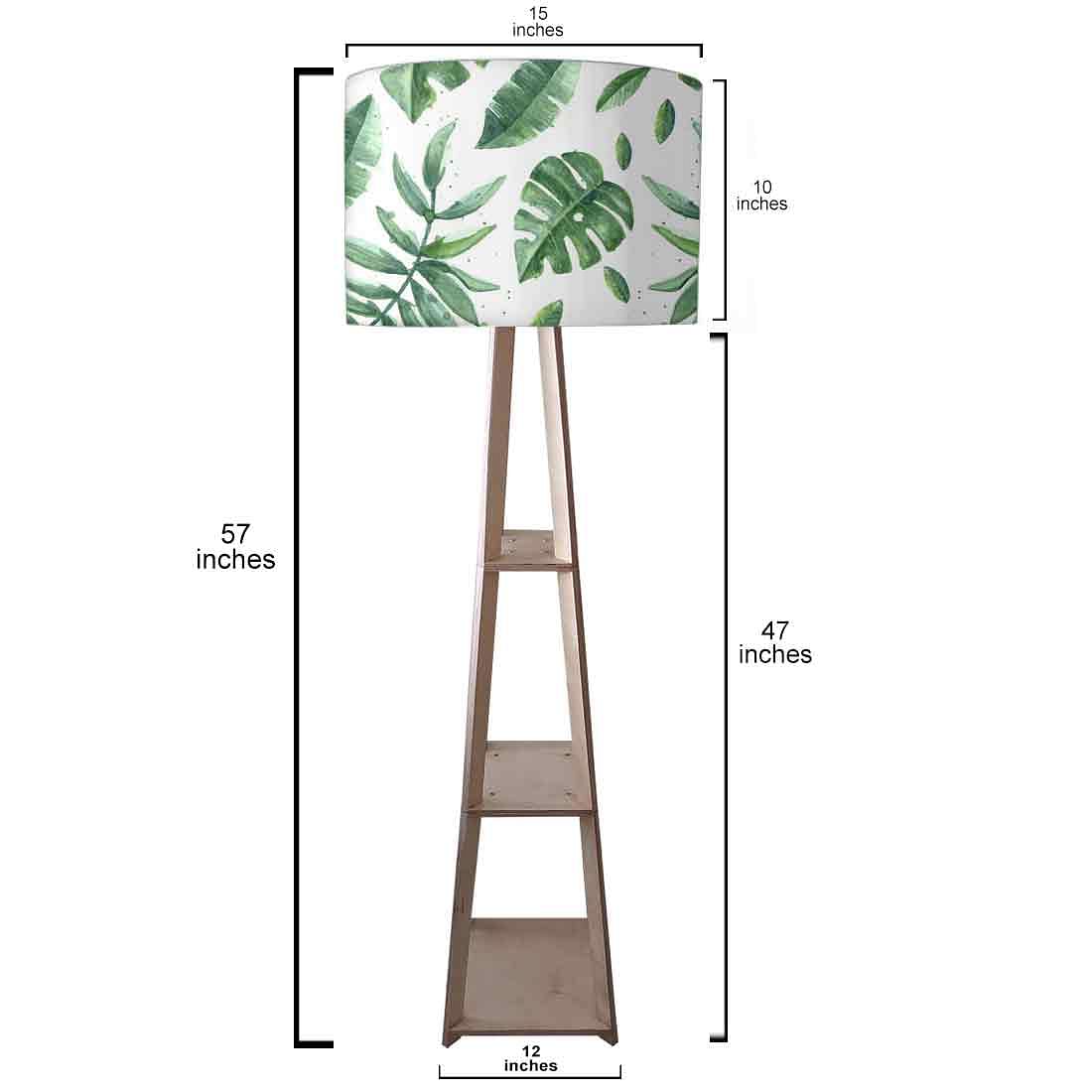 Floor Standing Tall Lamps for Bedside Light - Green Leaves Nutcase