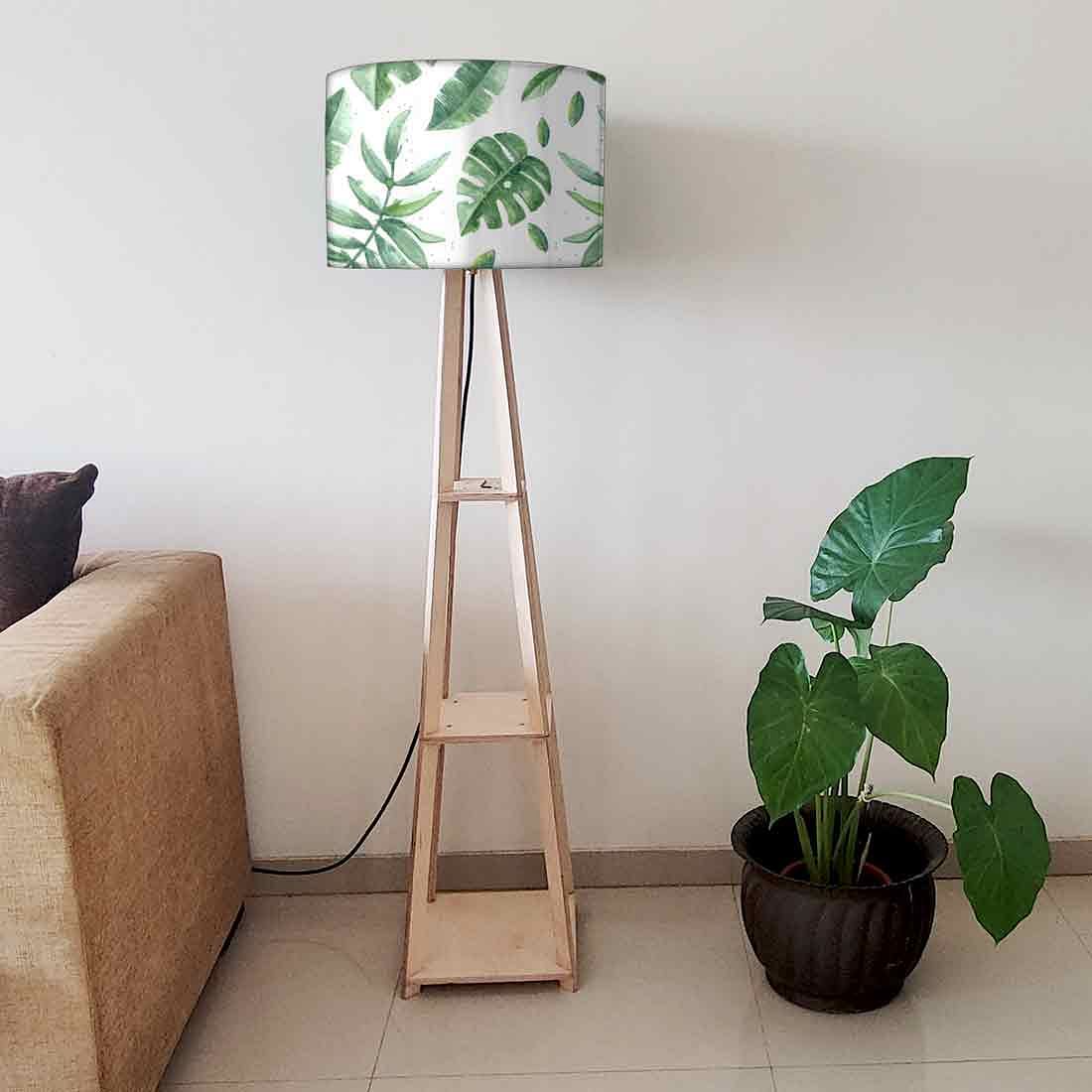 Floor Standing Tall Lamps for Bedside Light - Green Leaves Nutcase