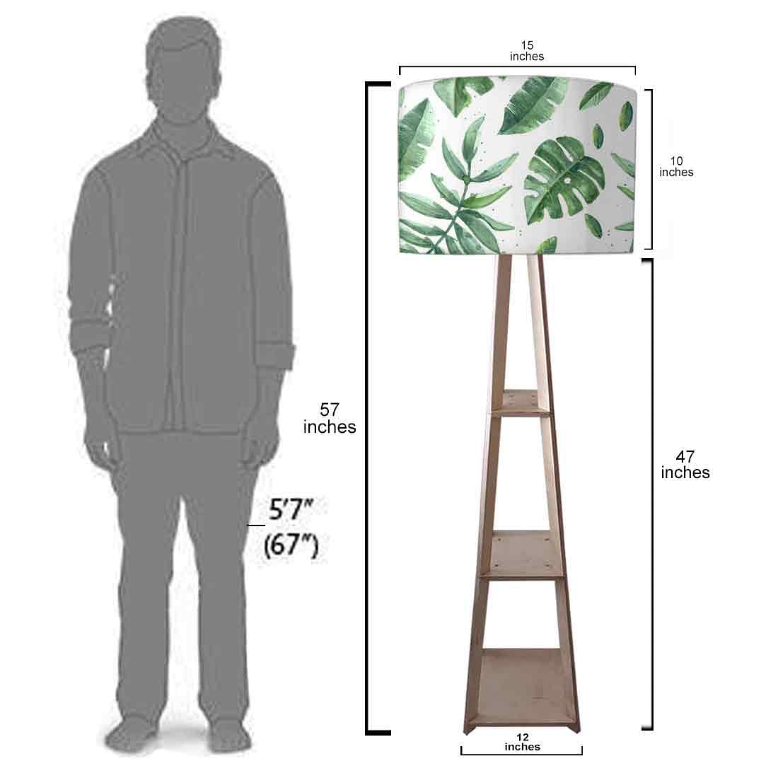 Floor Standing Tall Lamps for Bedside Light - Green Leaves Nutcase