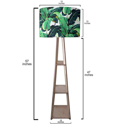 Tall Lamps for Living Room Wooden Tripod Light - Banana Leaves Nutcase