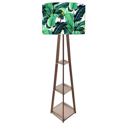 Tall Lamps for Living Room Wooden Tripod Light - Banana Leaves Nutcase