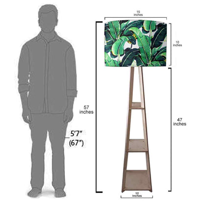 Standing Wooden Tripod Light  -   Arctic Space Light Blue Watercolor Nutcase