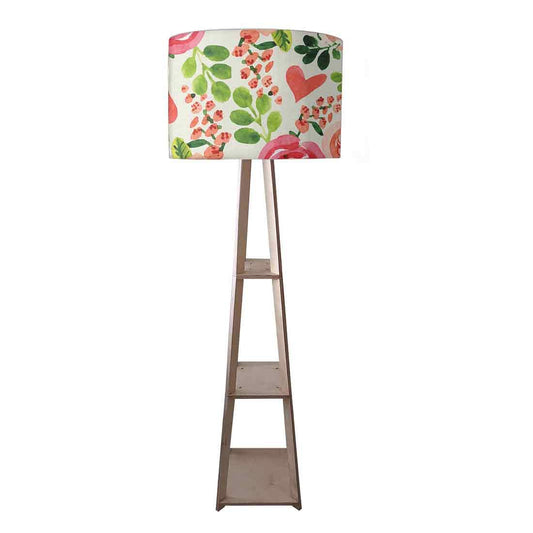 Wooden Tripod Floor Lamp for Living Room - Cute Floral Nutcase