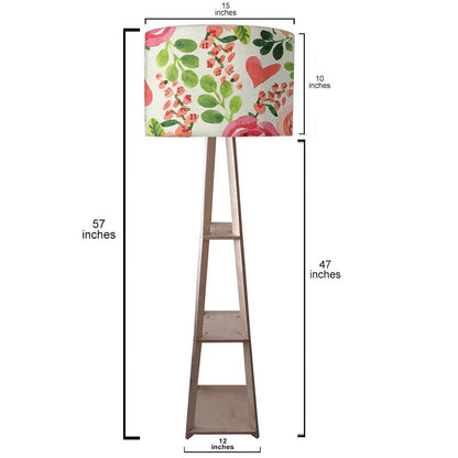 Wooden Tripod Floor Lamp for Living Room - Cute Floral Nutcase