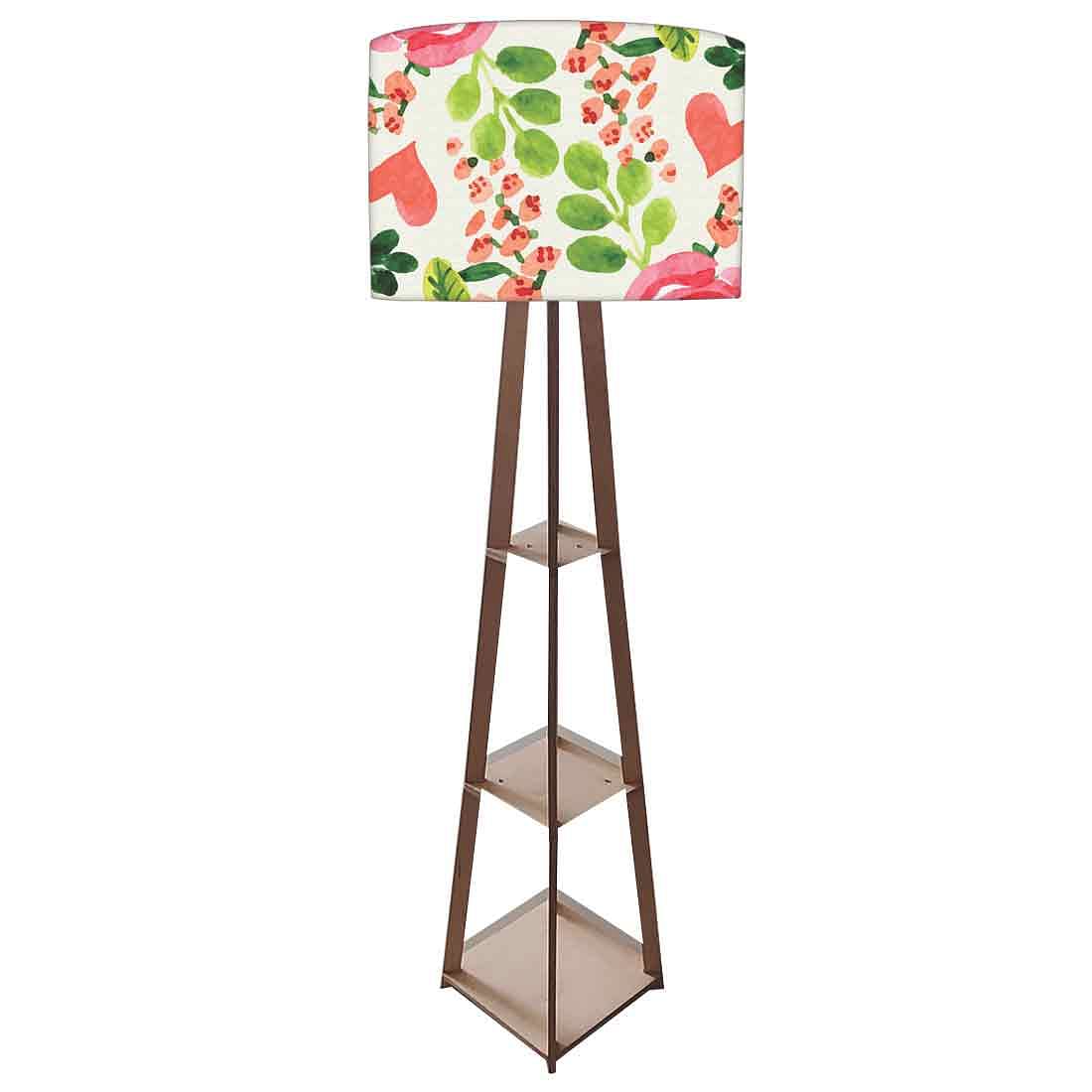 Wooden Tripod Floor Lamp for Living Room - Cute Floral Nutcase