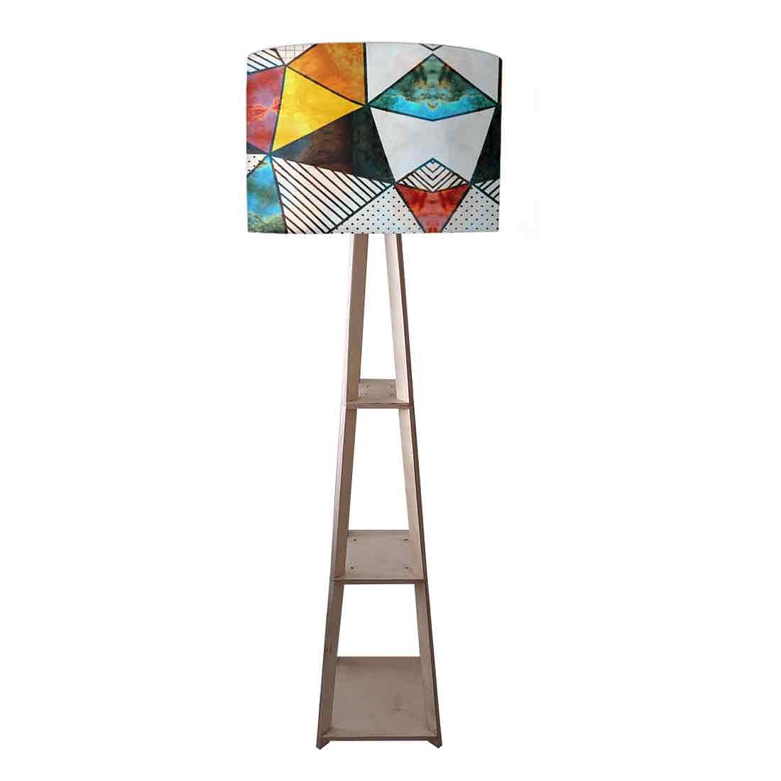 Standing Lamps for Living Room with Shelf - Colorful Stone Nutcase