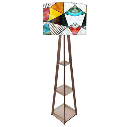 Standing Lamps for Living Room with Shelf - Colorful Stone Nutcase