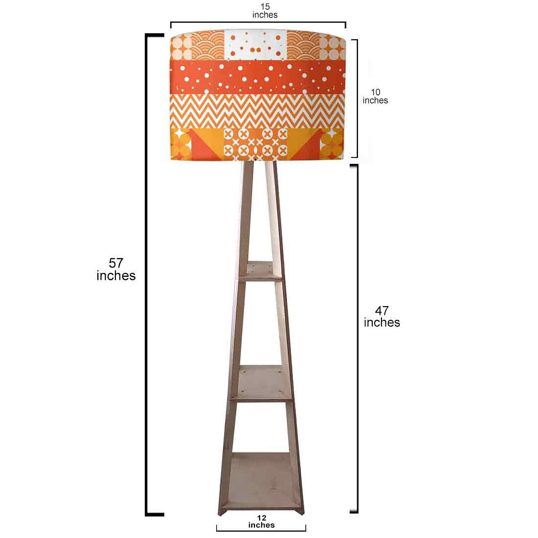 Wooden Floor Lamp with Shelf for Bedside Lights Nutcase