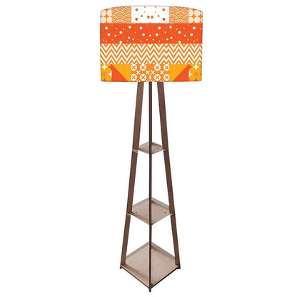 Wooden Floor Lamp with Shelf for Bedside Lights Nutcase