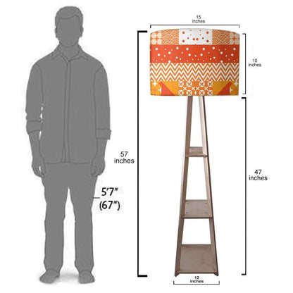Small Wooden Floor Lamp  -   Green Leaf Nutcase