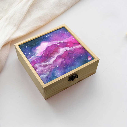 Jewellery Box Makepup Organizer -  Space Purple Watercolor Nutcase