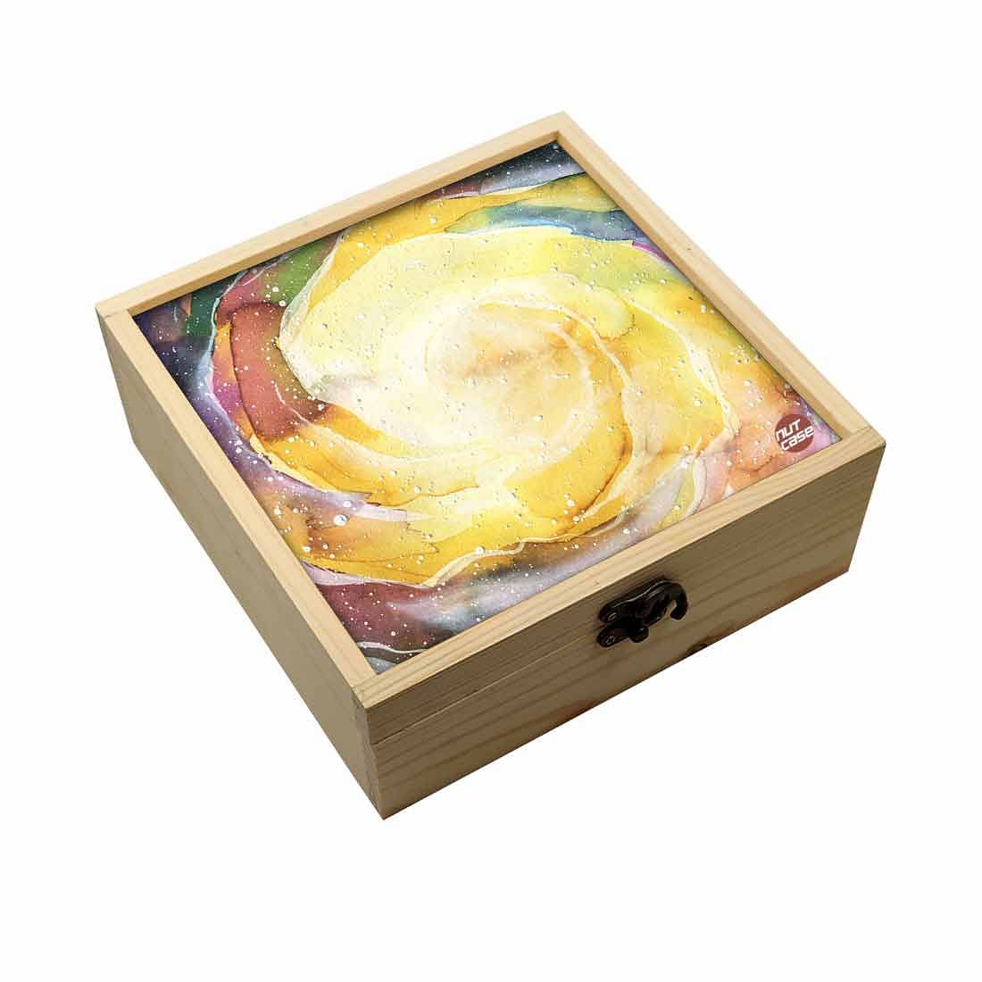 Jewellery Box Makepup Organizer -  Space Yellow Watercolor Nutcase