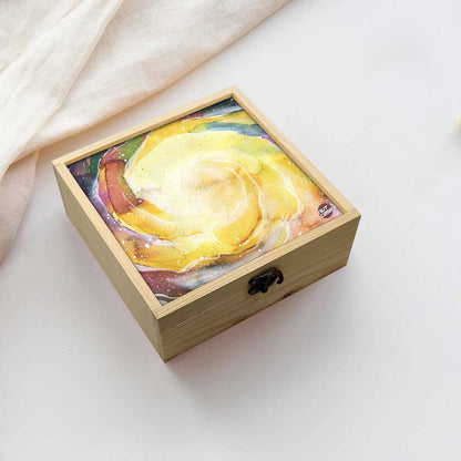 Jewellery Box Makepup Organizer -  Space Yellow Watercolor Nutcase