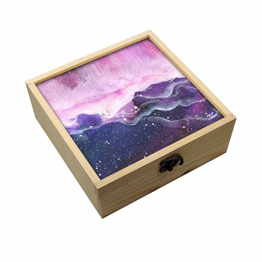 Jewellery Box Makepup Organizer -  Space Colorful Watercolor Nutcase