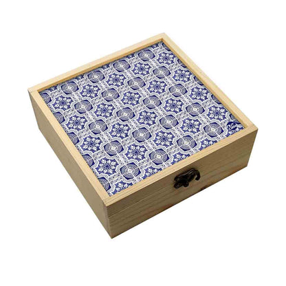 Jewellery Box Wooden Jewelry Organizer -  Spanish Tiles Pattern Nutcase