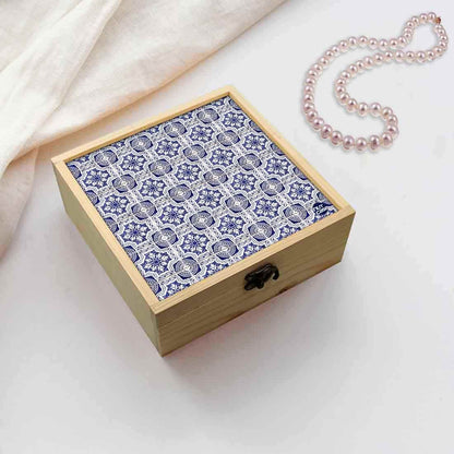 Jewellery Box Wooden Jewelry Organizer -  Spanish Tiles Pattern Nutcase