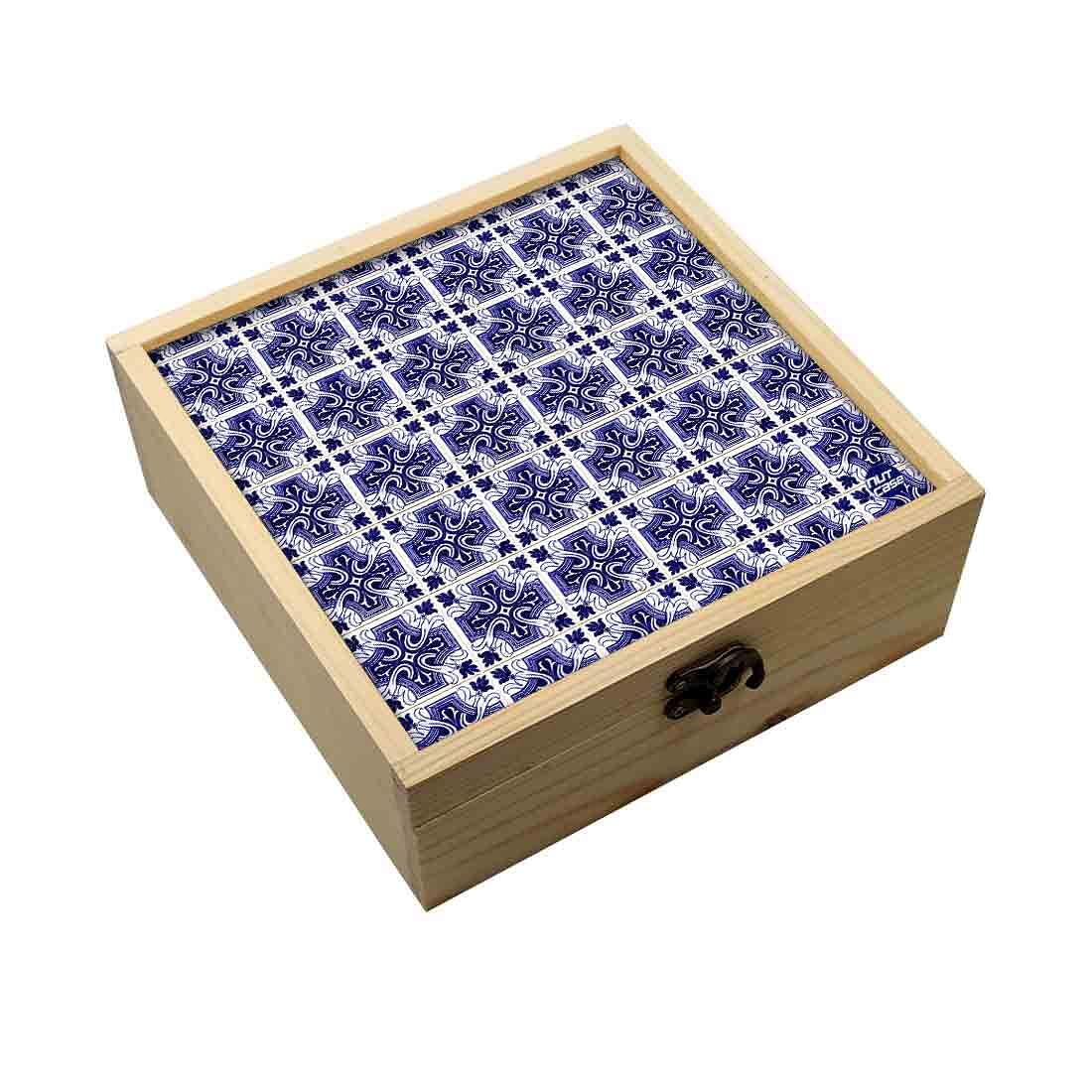 Jewellery Box Wooden Jewelry Organizer -  Spanish Tiles Collection Nutcase