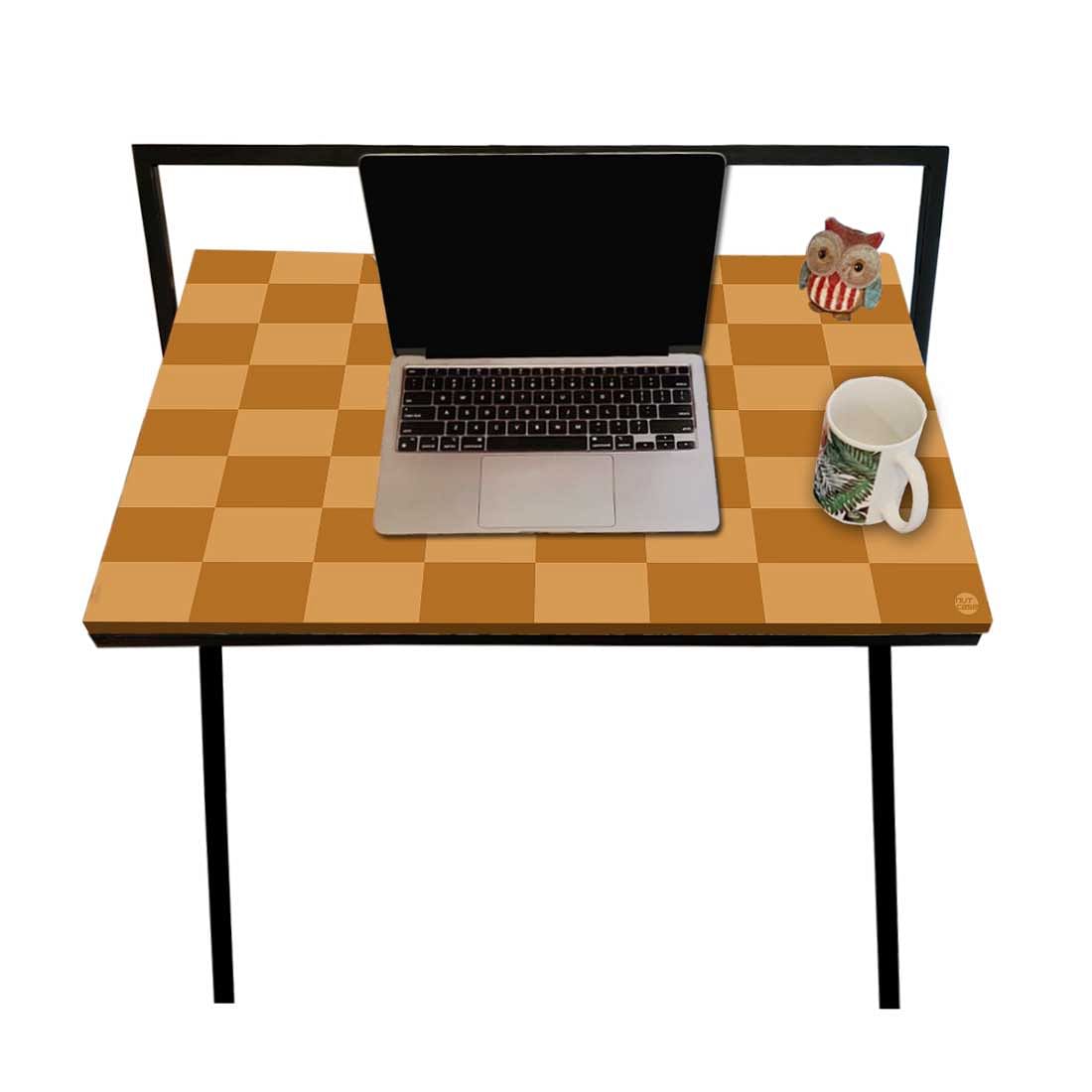 Study Table for Office Work Foldable Writing Desk-Brown Chess Nutcase
