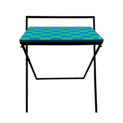 Folding Laptop Table WFH Computer Work Desk for Home-Blue Chess Nutcase