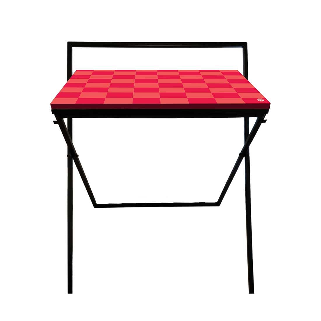 Foldable Small Computer Table for Work Desk - Pink Chess Nutcase