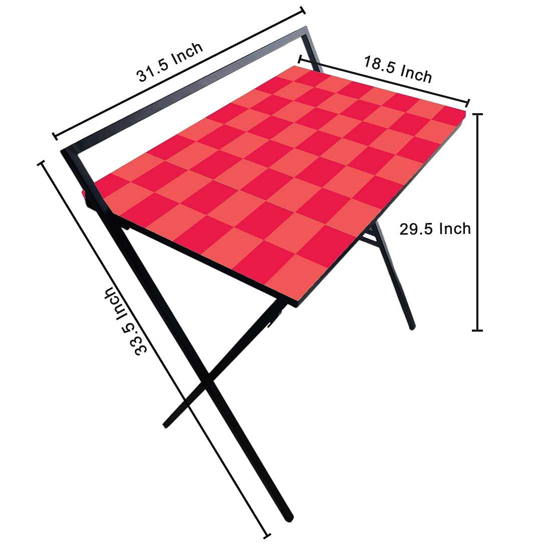 Foldable Small Computer Table for Work Desk - Pink Chess Nutcase