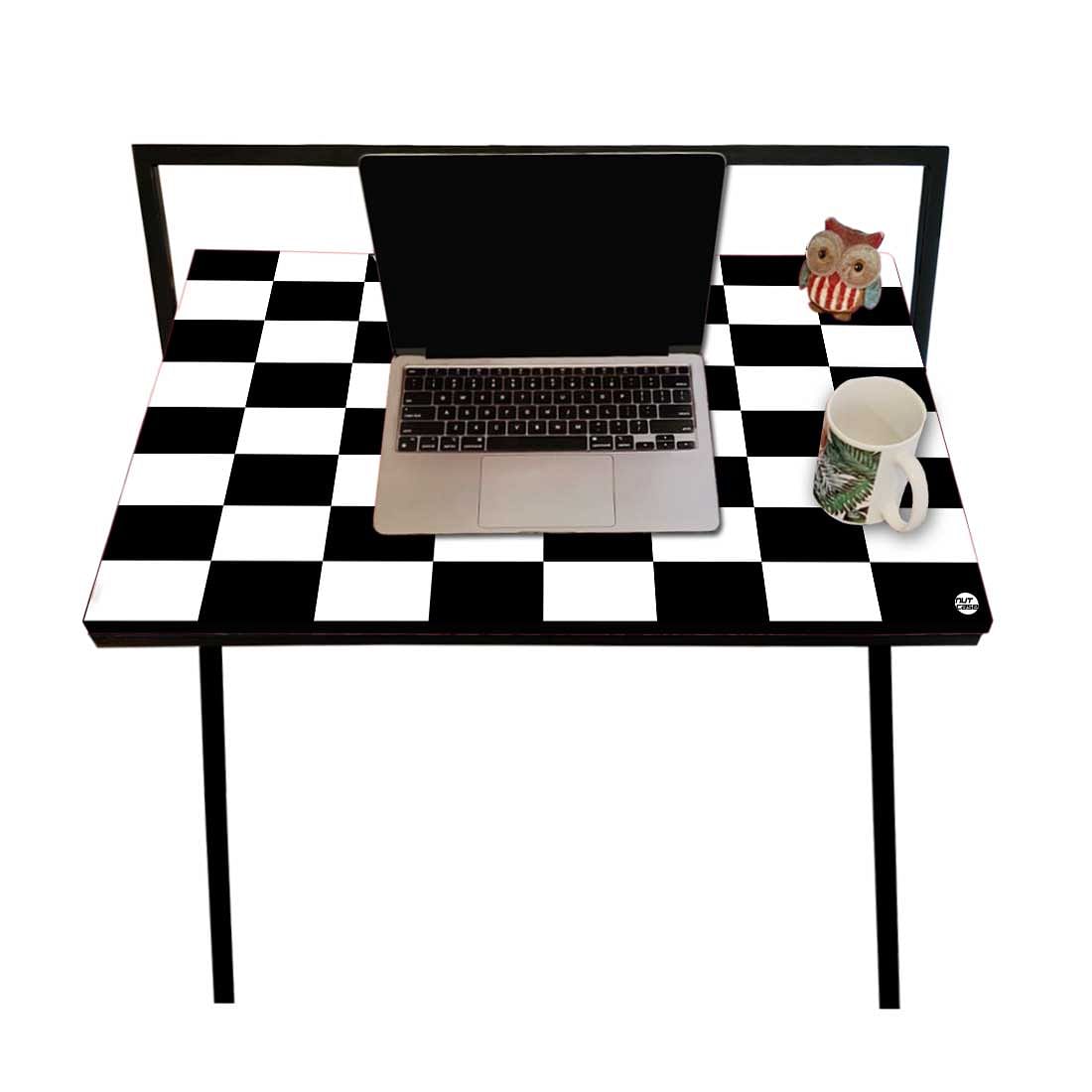 Folding Computer Table WFH Work Desk for Bedroom-Chess Nutcase
