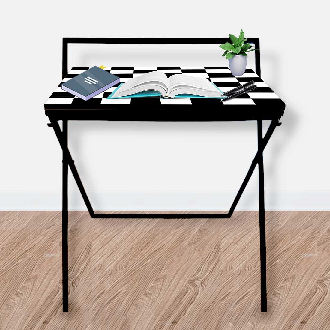 Folding Computer Table WFH Work Desk for Bedroom-Chess Nutcase