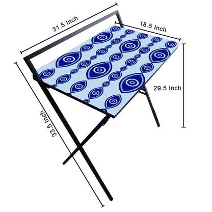 Foldable Study Table for Computer Desk Work From Home -  Evil Eye Protector Nutcase