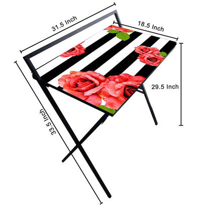 Best Foldable Computer Desk for Work From Home - Floral Stripes Nutcase