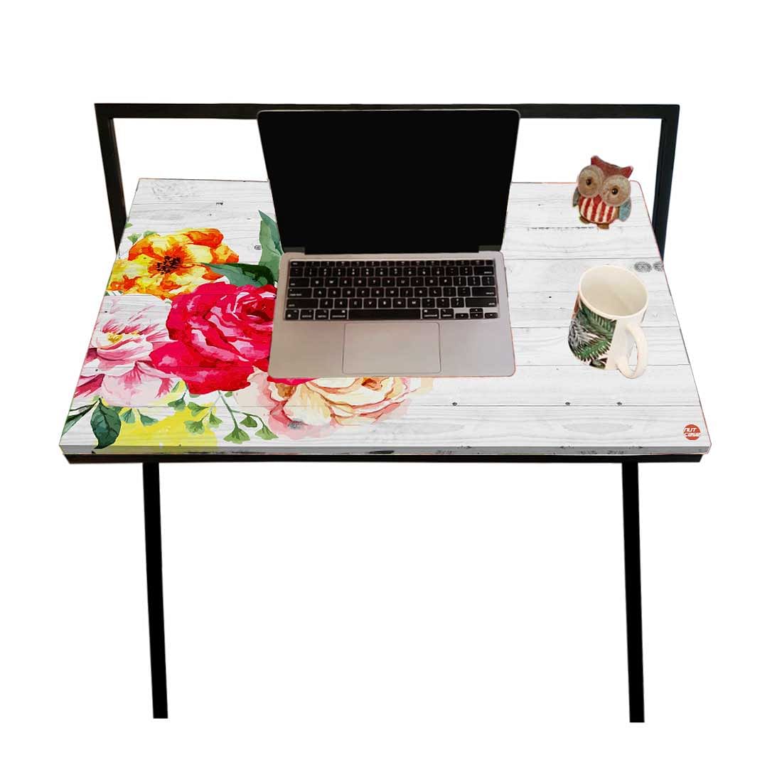 Folding WFH Table Study Desk for Home Bedroom-Vintage Floral Nutcase