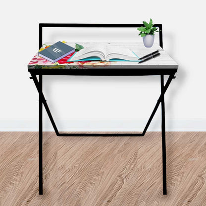Folding WFH Table Study Desk for Home Bedroom-Vintage Floral Nutcase