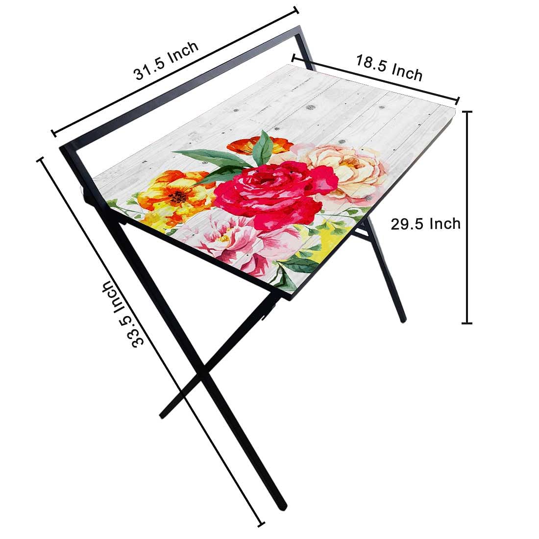 Folding WFH Table Study Desk for Home Bedroom-Vintage Floral Nutcase