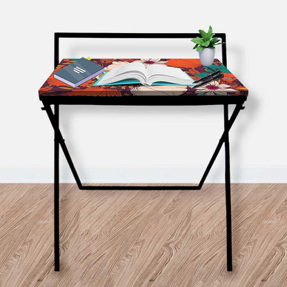 Foldable Work from Home Table for Study Writing Desk - Elegance Autumn Nutcase