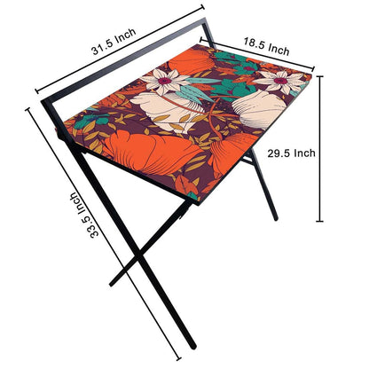 Foldable Work from Home Table for Study Writing Desk - Elegance Autumn Nutcase