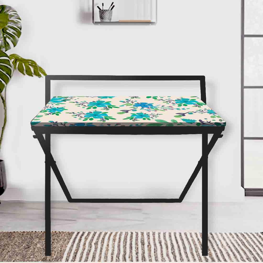 Foldable Small Study Desk Laptop Work Table for Home Bedroom-Floral Nutcase