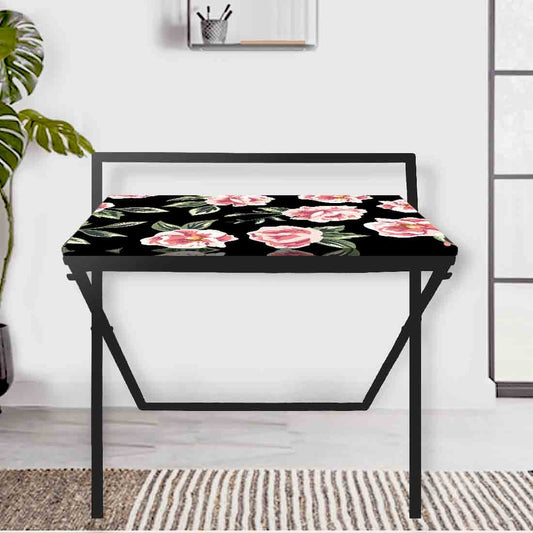 Foldable WFH Desk Study Table for Adults Students-Black Floral Nutcase