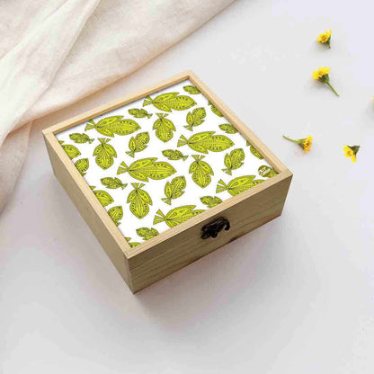 Jewellery Box Wooden Jewelry Organizer -  Green Leaf Summer Collection Nutcase