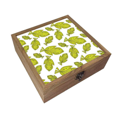 Nutcase Designer Wooden Jewellery Box Organizer  - Unique Gifts -Green Leaf Summer Collection Nutcase