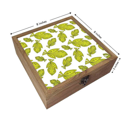 Nutcase Designer Wooden Jewellery Box Organizer  - Unique Gifts -Green Leaf Summer Collection Nutcase
