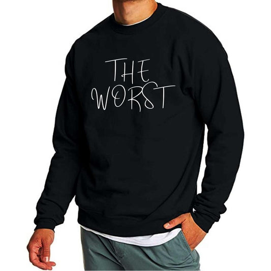 Cotton Black Printed Sweatshirt for Men Full Sleeves - The Worst
