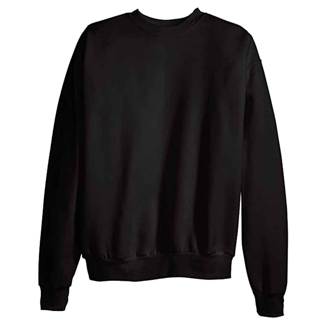 Black Oversized Sweatshirt Men With Full Sleeves Relaxed Fit - ABHI