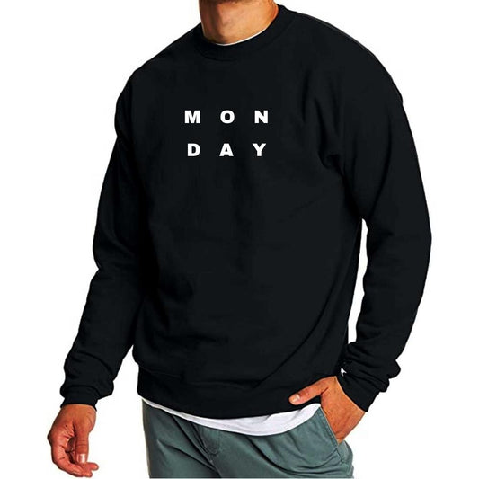 Mens Round Neck Sweatshirts for Men Regular Use - Monday