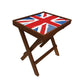 Nutcase Folding Living Room Side Table - Teak Wood -British Flag Nutcase