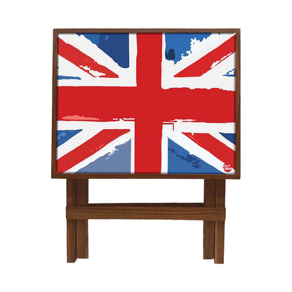 Nutcase Folding Living Room Side Table - Teak Wood -British Flag Nutcase